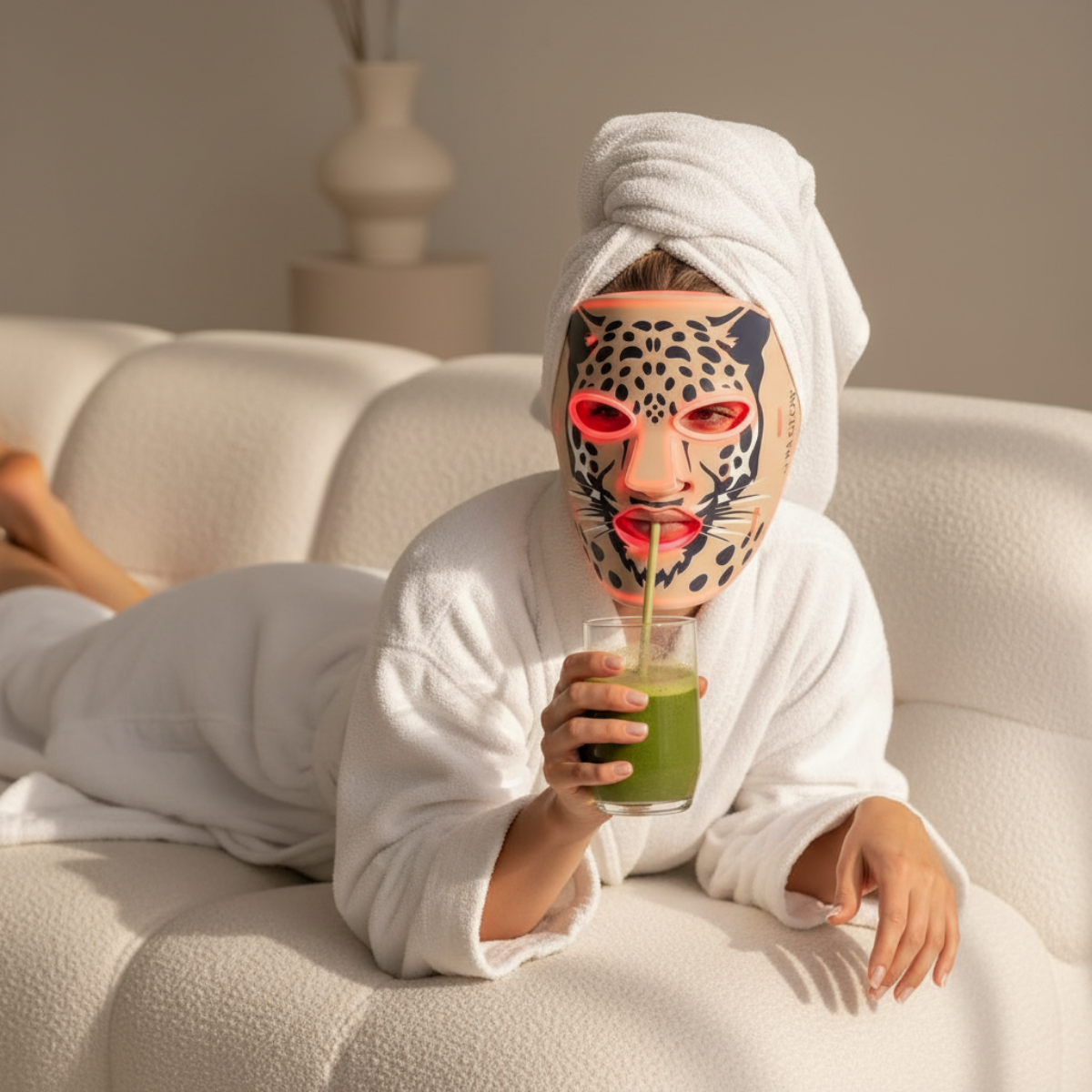 Leopard Luxe LED mask